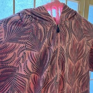 Patagonia Pink and Black Patterned Hoodie